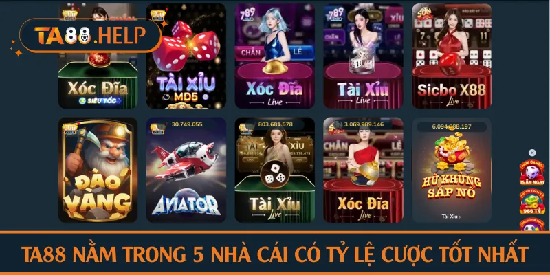 TA88 nằm trong 5 nhà cái có tỷ lệ cược tốt nhất